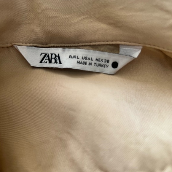 ZARA Womwen Tan Short Sleeve Shirt - Picture 4 of 7